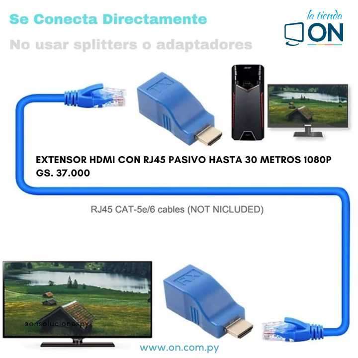 Extensor hdmi con RJ45 hasta 30 metros 1080p Officenet ID 1444251
